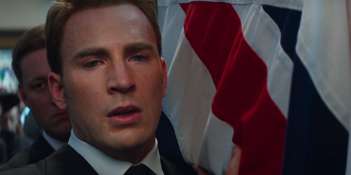Chris Evans as Steve Rogers at Peggy Carter's Funeral in Captain America Civil War