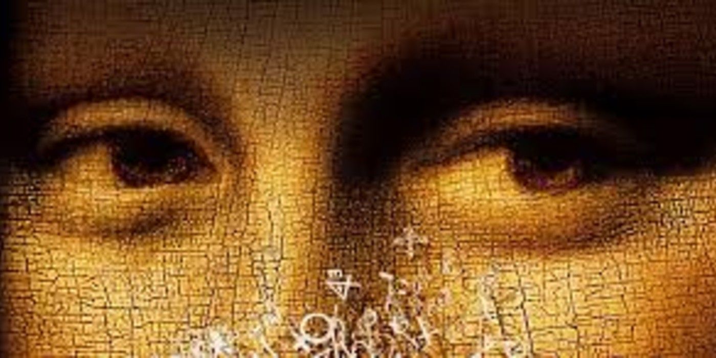 An image of the painting Mona Lisa's eyes used in The Davinci Code