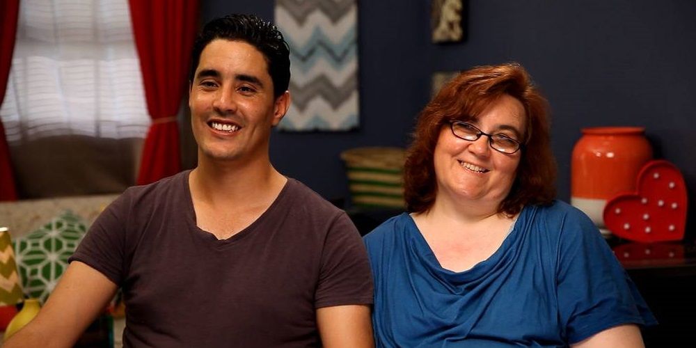 Danielle and Mohamed smiling while being interviewed in 90 Day Fiancé.