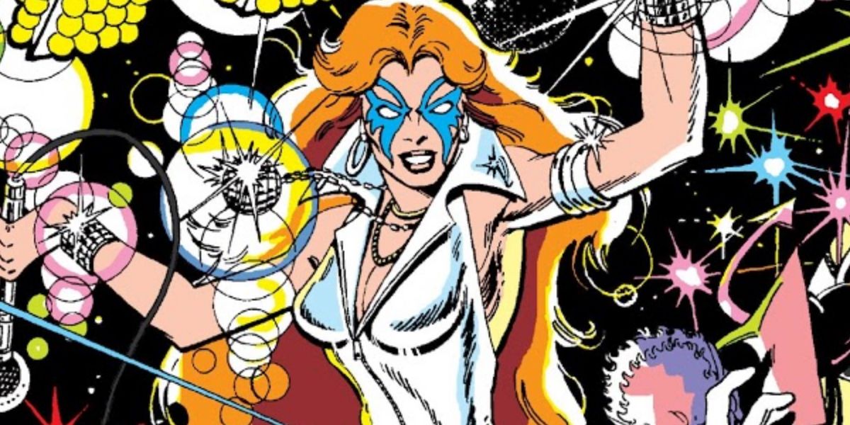 Dazzler uses her powers on the cover of her first issue in Marvel Comics.