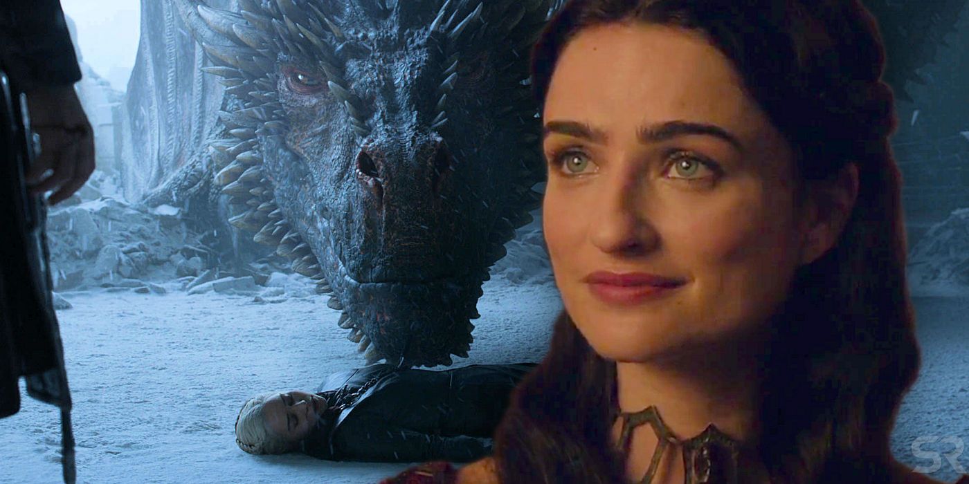 Drogon and Daenerys' Body with Kinvara in Game of Thrones