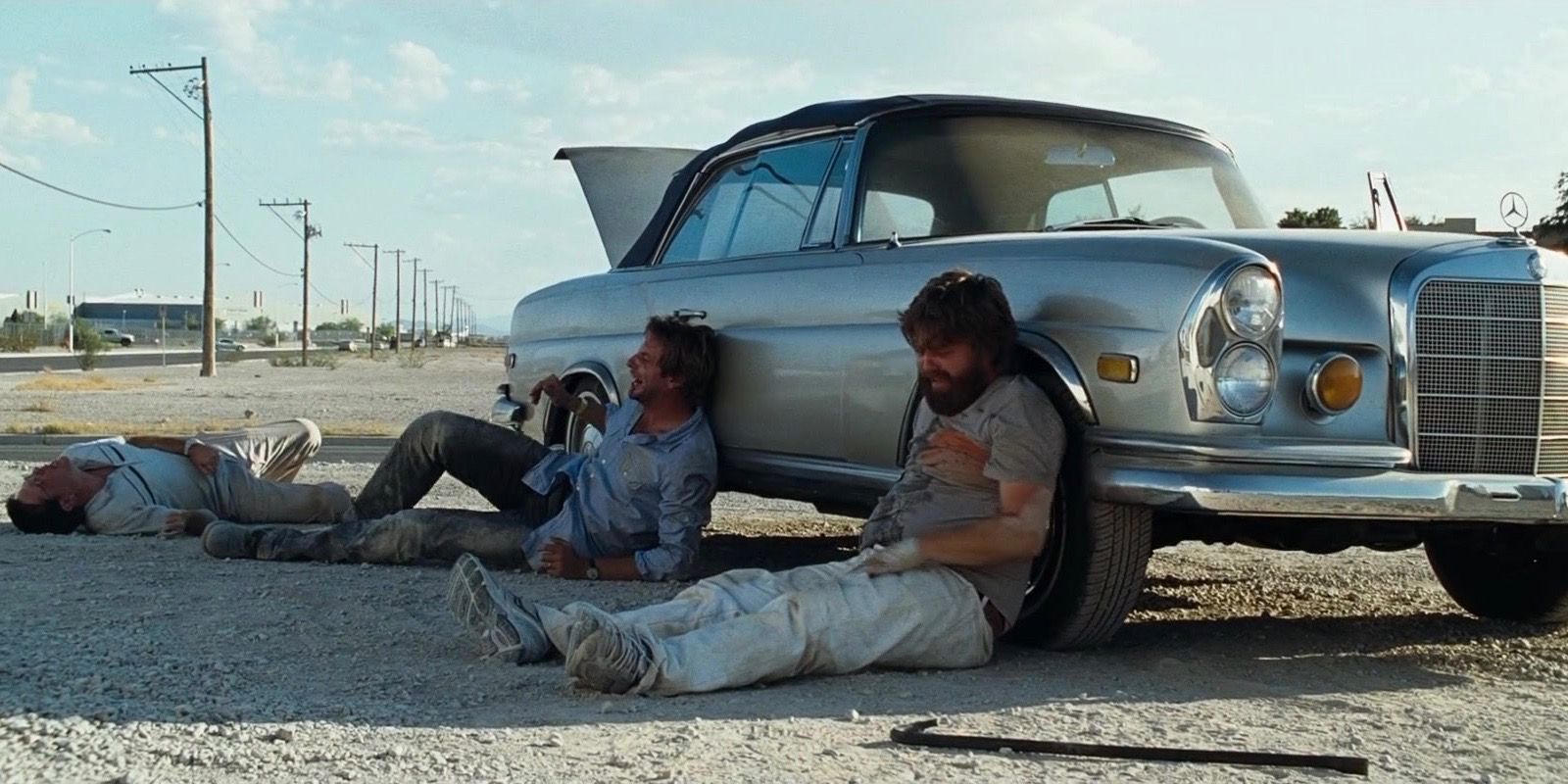 Ed Helms, Bradley Cooper and Zach Galifianakis in The Hangover