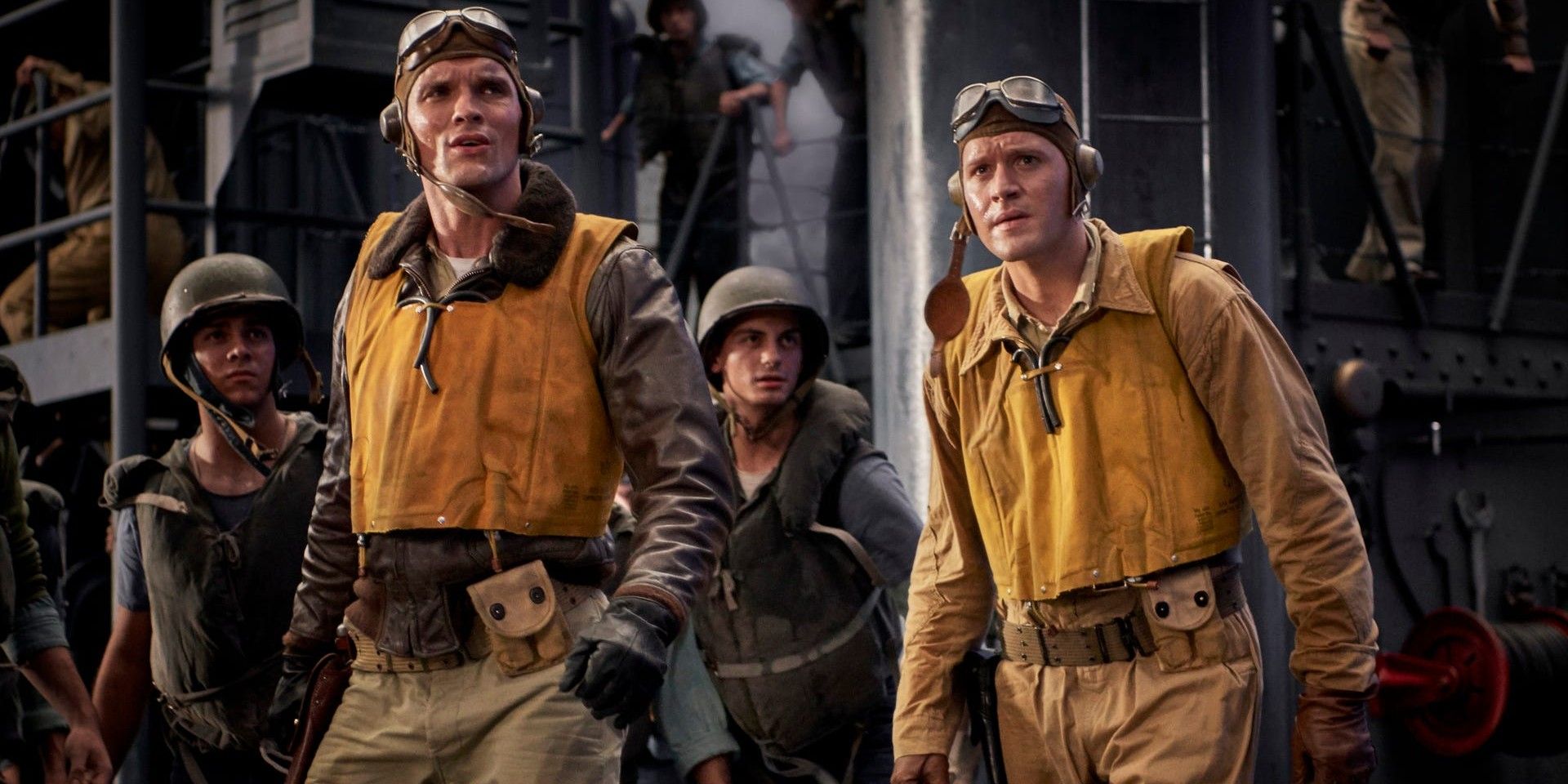 Ed Skrein and Luke Kleintank in Midway 2019