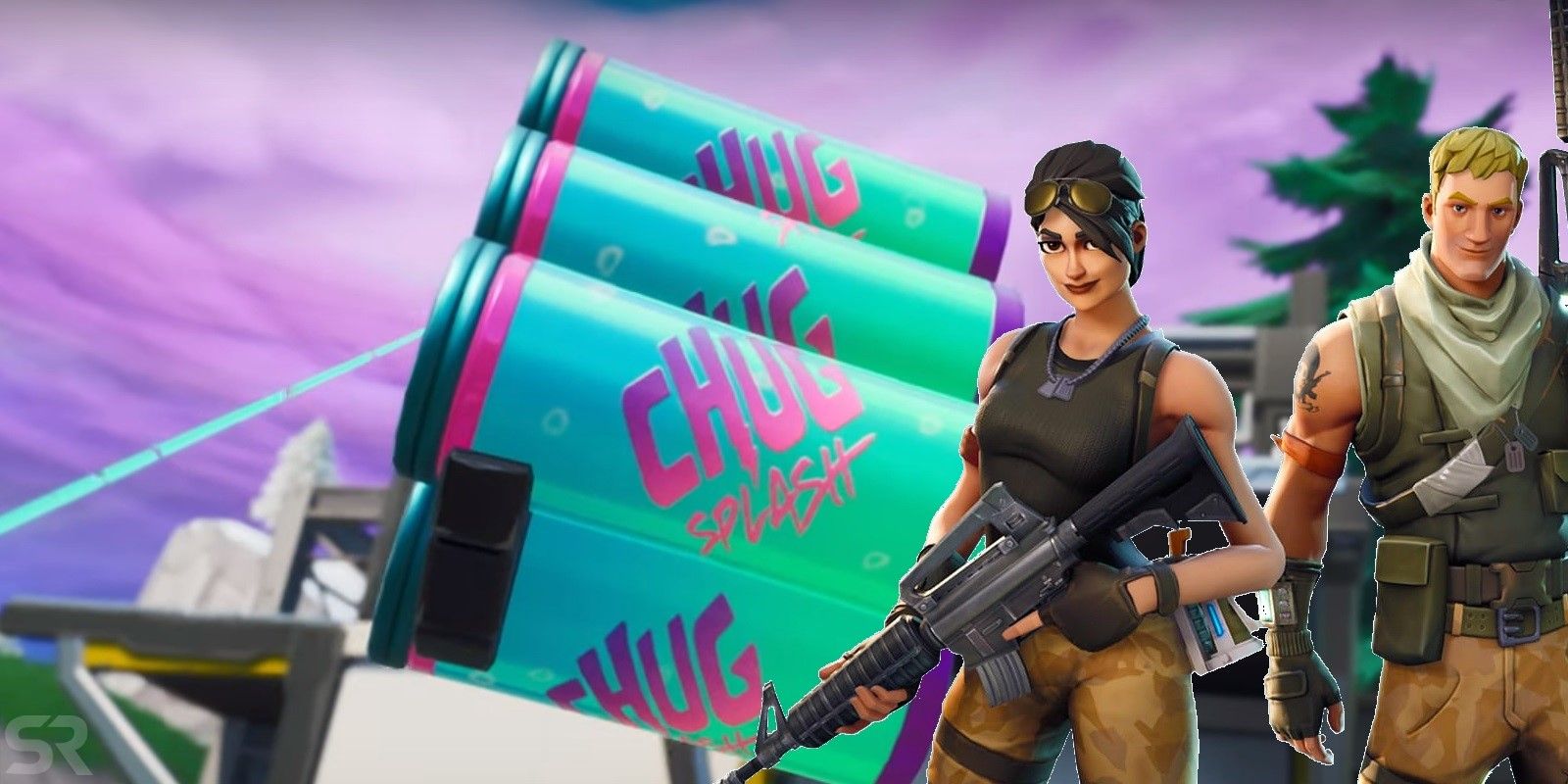 Fortnite character throws Chug Splash
