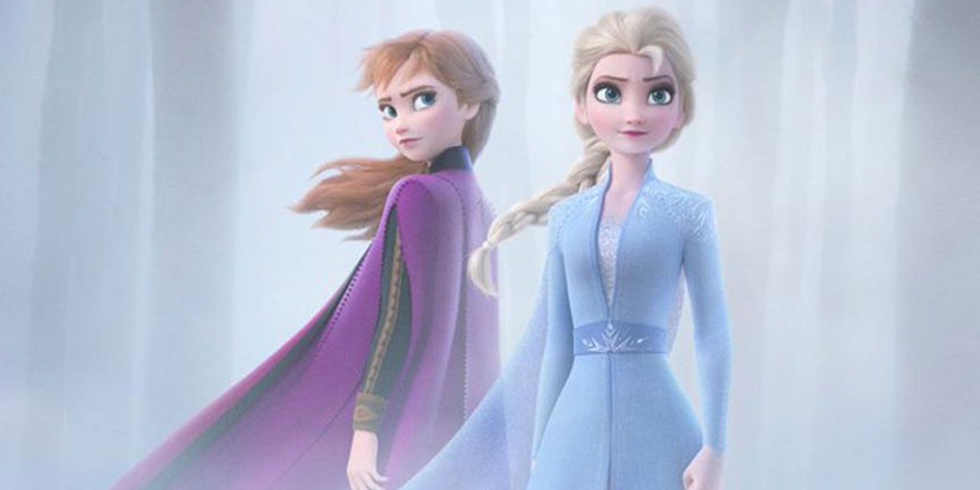 Anna and Elsa in the snow in the Frozen 2 poster