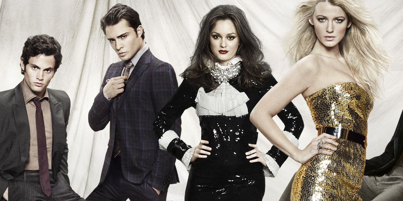 Gossip Girl cast members Penn Badgley, Ed Westwick, Leighton Meester, and Blake Lively