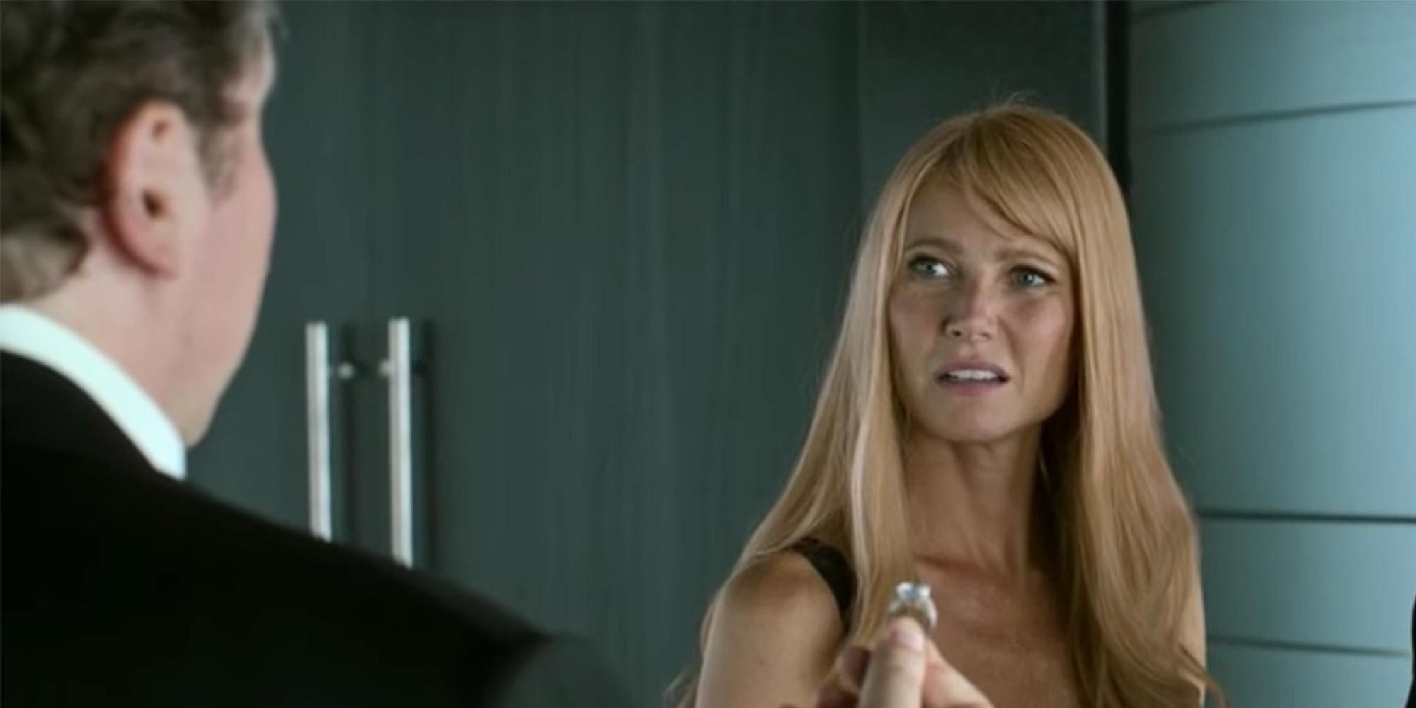 Happy shows Pepper Potts the ring in Spider-Man: Homecoming