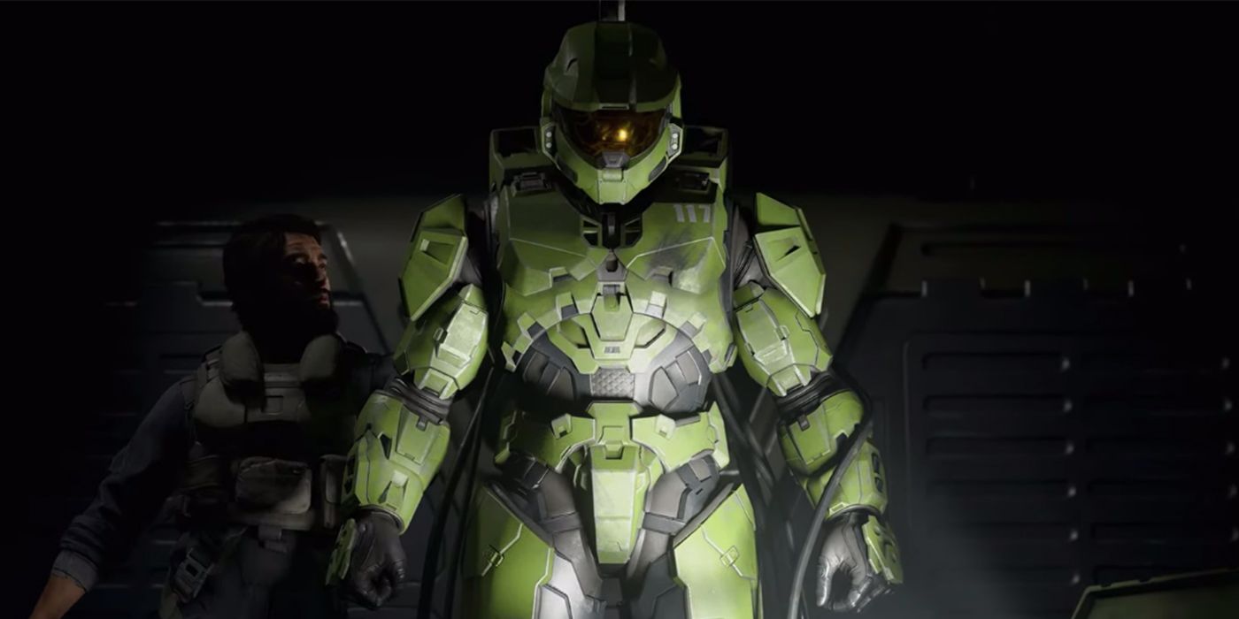 Master Chief looks on in the Halo Infinite trailer