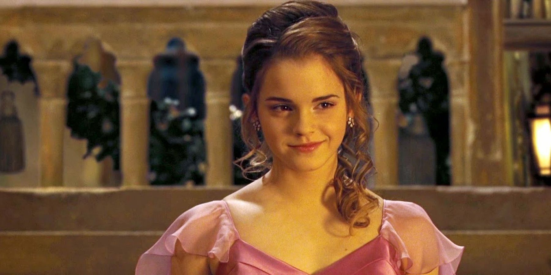 Hermione walks down the stairs to the ball in Harry Potter and the Goblet of Fire
