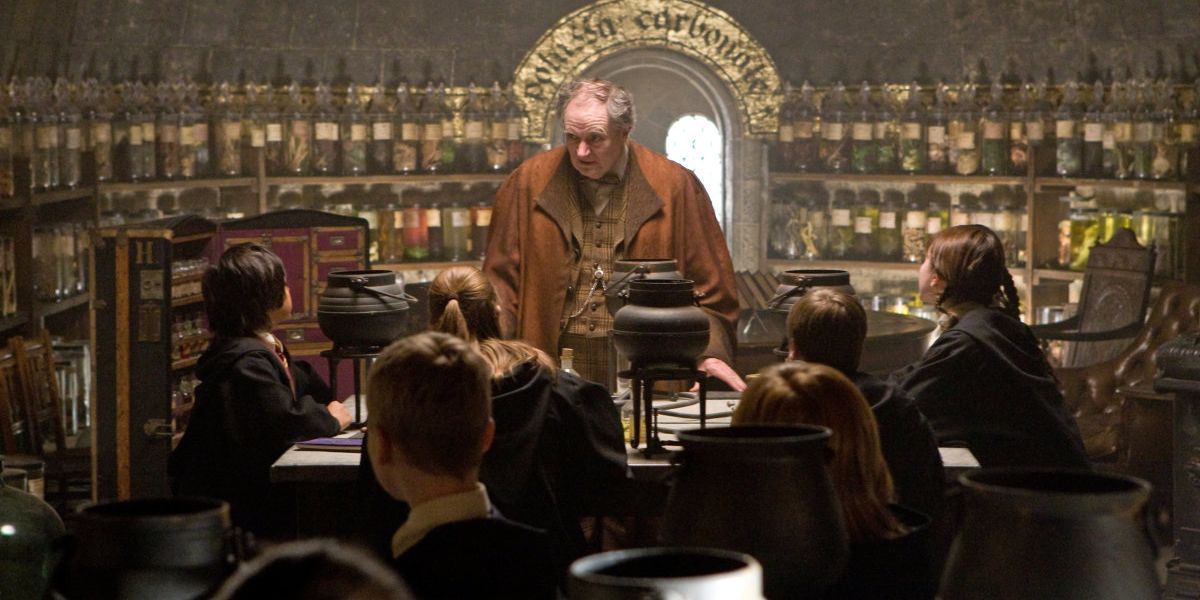Horace Slughorn teaching potions at Hogwarts