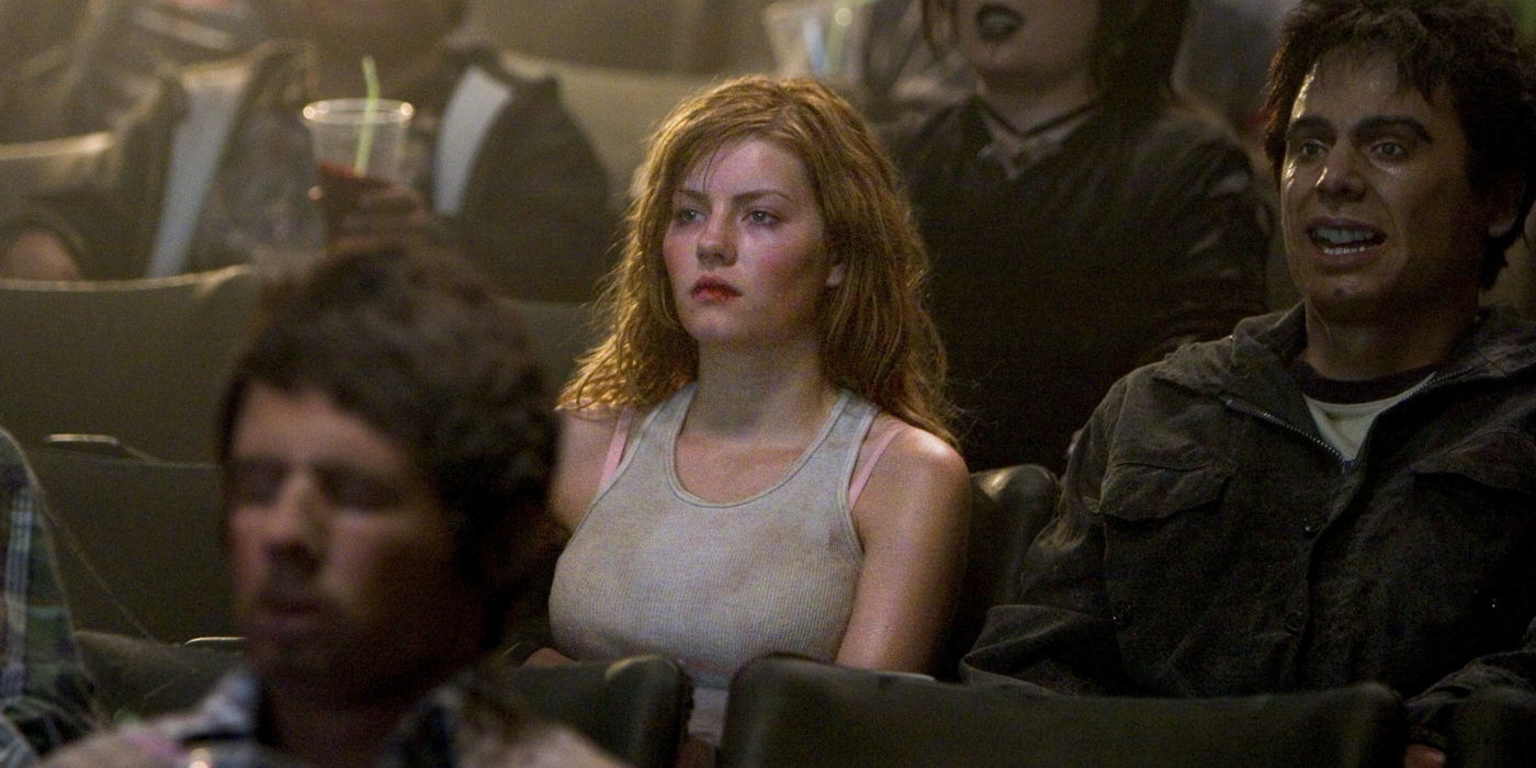 Carly Jones sitting in a classroom in House of Wax
