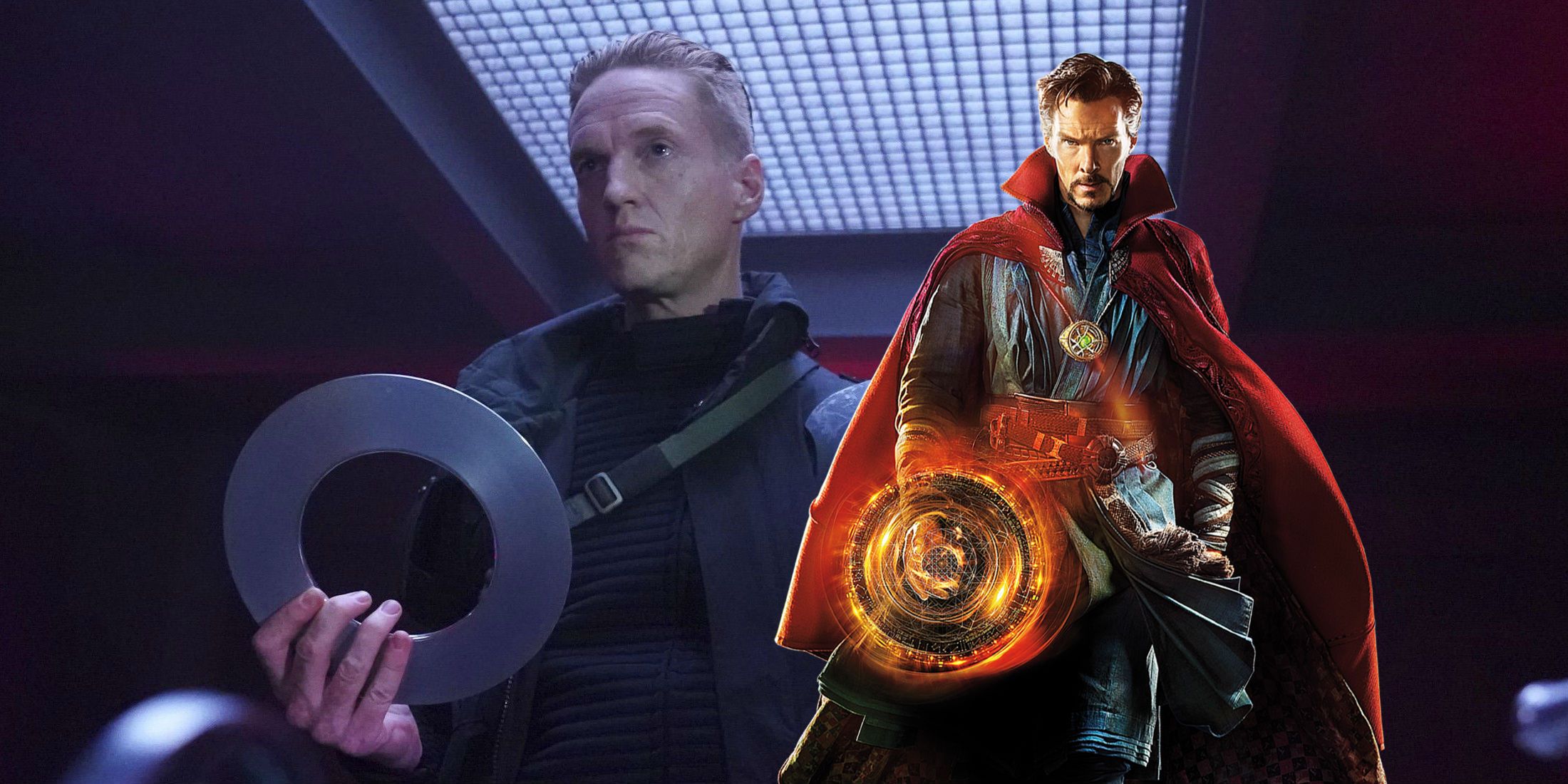 James Baker as Malachi in Agents of SHIELD and Benedict Cumberbatch as Doctor Strange