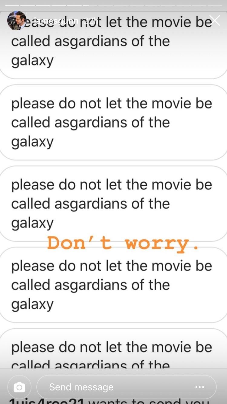 James Gunn Asgardians of the Galaxy Instagram