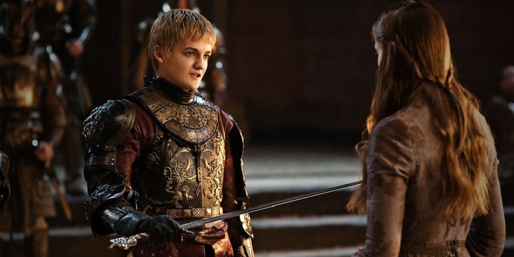 Joffrey speas with Sansa in Game Of Thrones