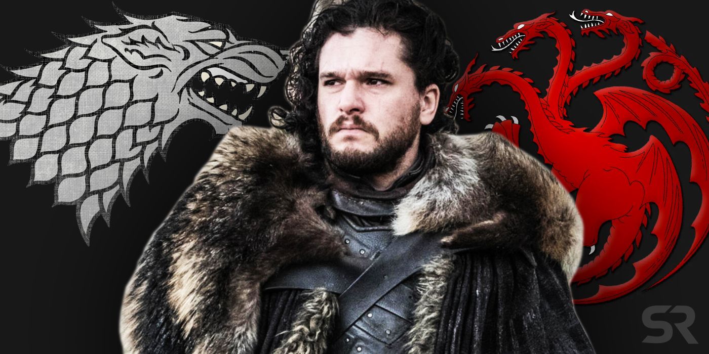Jon Snow with Stark and Targaryen Sigils in Game of Thrones