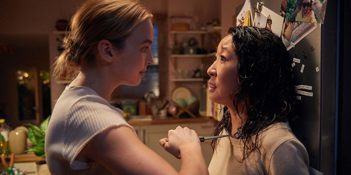 Killing Eve Jodie Comer and Sandra Oh as Eve and Villanelle 