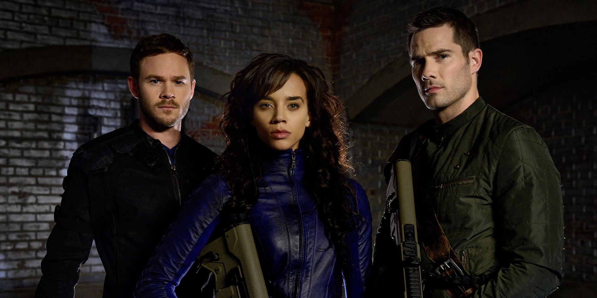 Three characters from Killjoys standing together