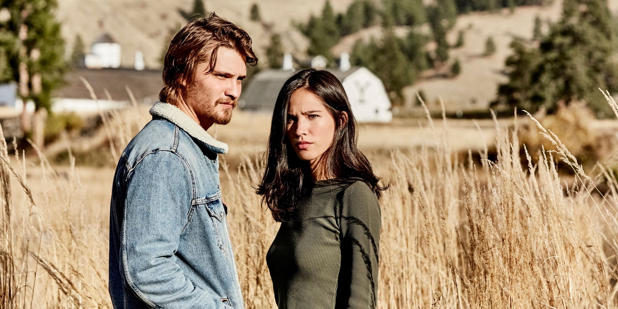 Luke Grimes and Kelsey Asbill in Yellowstone