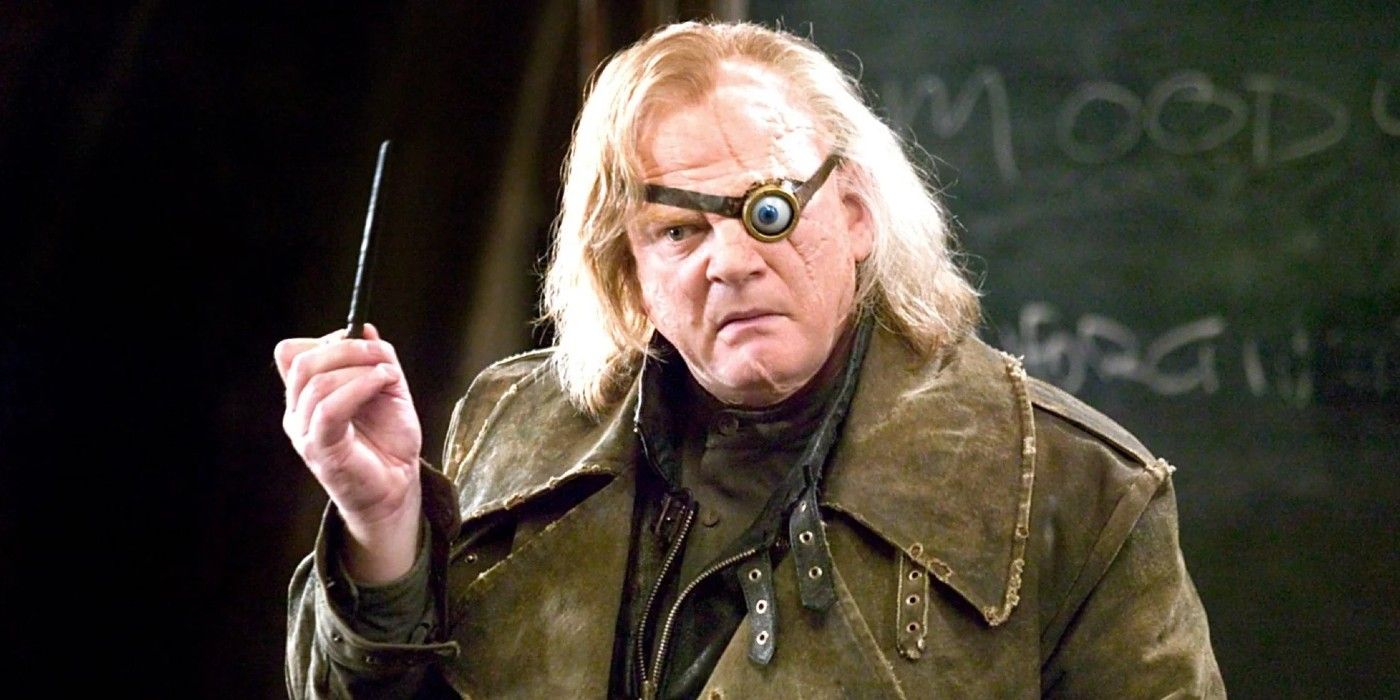Mad-Eye Moody in class in Goblet of Fire