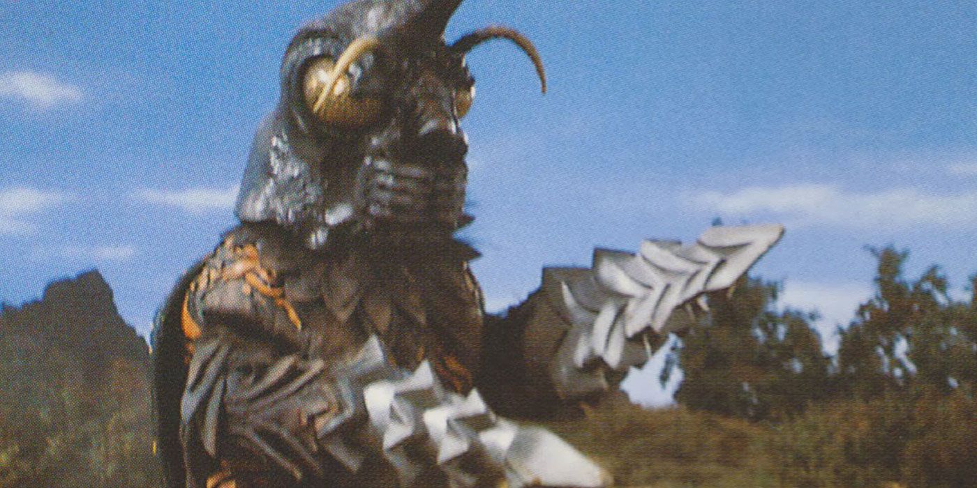 Megalon stands in front of the landscape from Godzilla vs Megalon