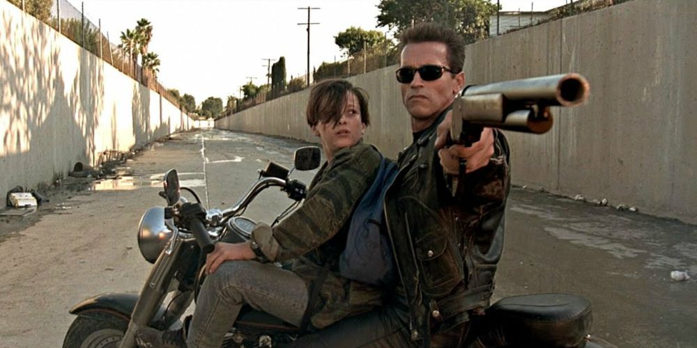 Motorcycle chase in Terminator 2.