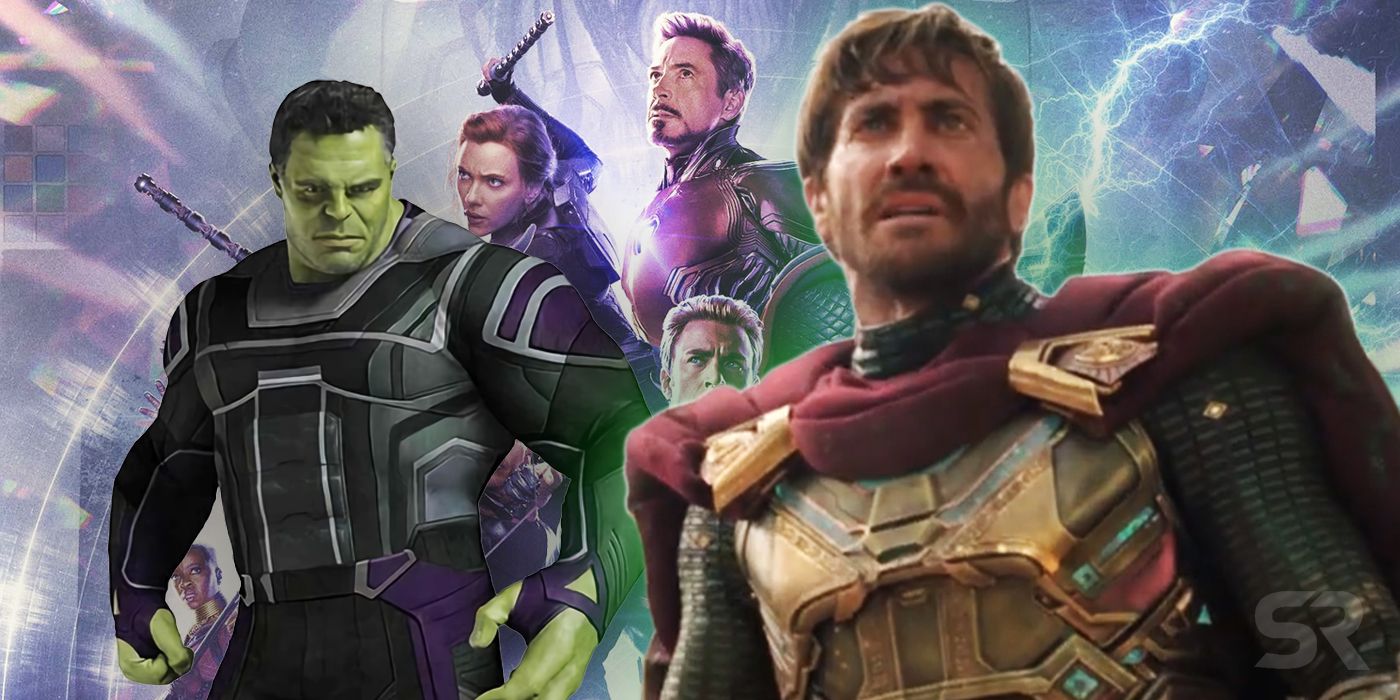 Mysterio and Hulk with Avengers Endgame Poster