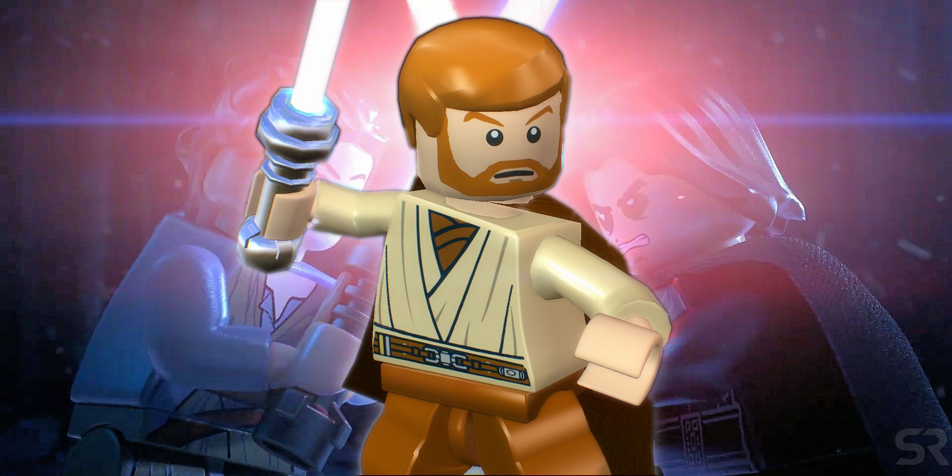 Obi-Wan with Kylo Ren and Rey in LEGO Star Wars The Skywalker Saga