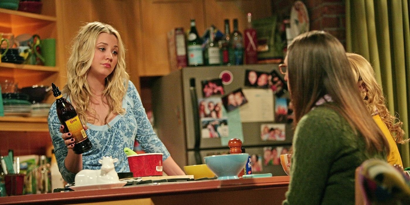Penny serving Amy and Bernadette ice cream at home on TBBT
