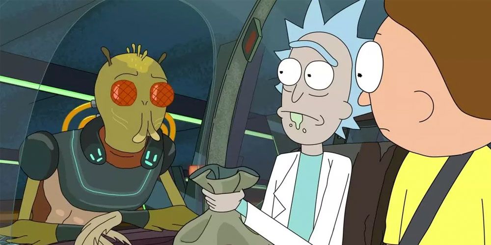  Krombopulos looking at Rick and Morty