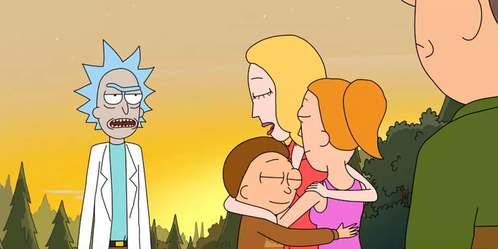 Rick says goodbye to his family.