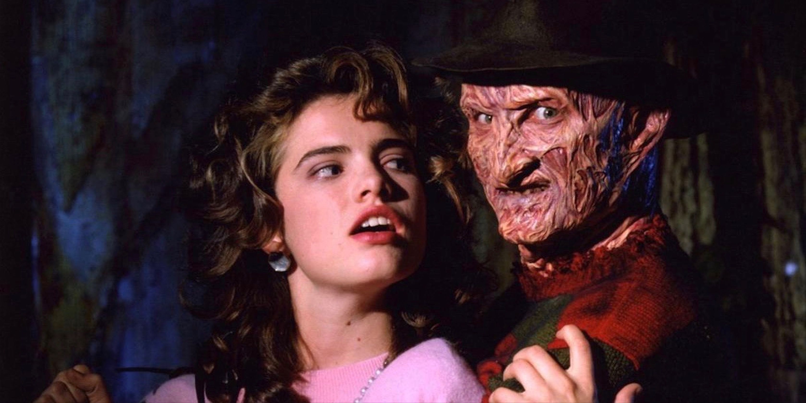 Robert Englund as Freddy Krueger and Heather Langenkamp as Nancy Thompson in A Nightmare on Elm Street 3 Dream Warriors