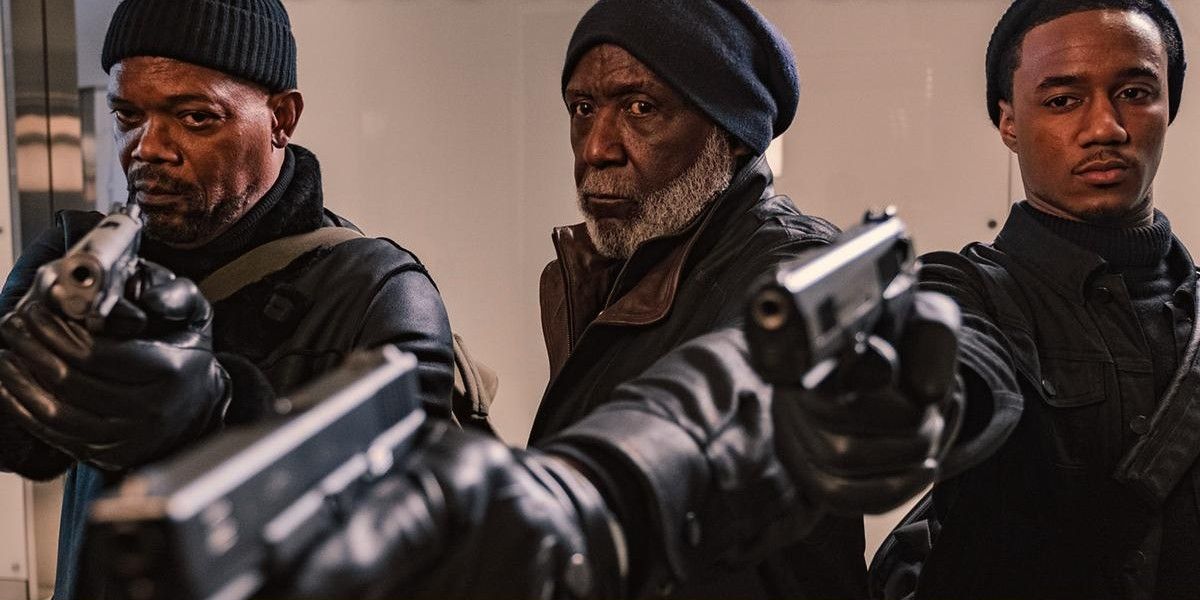 Samuel L Jackson Richard Roundtree and Jessie Usher in Shaft 2019