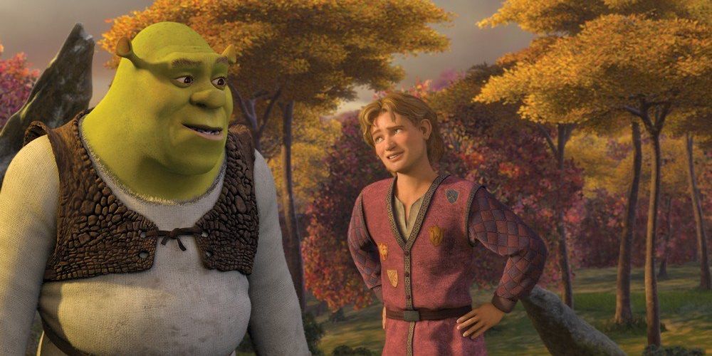 Shrek e Artie conversando em Shrek The Third de 2007.