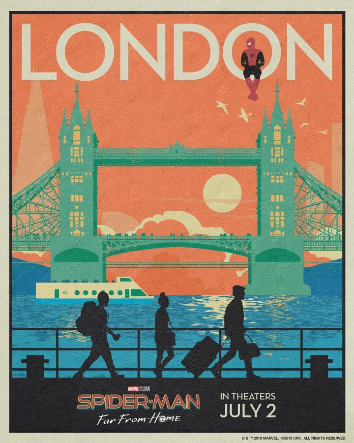 Spider-Man: Far From Home Retro Poster London