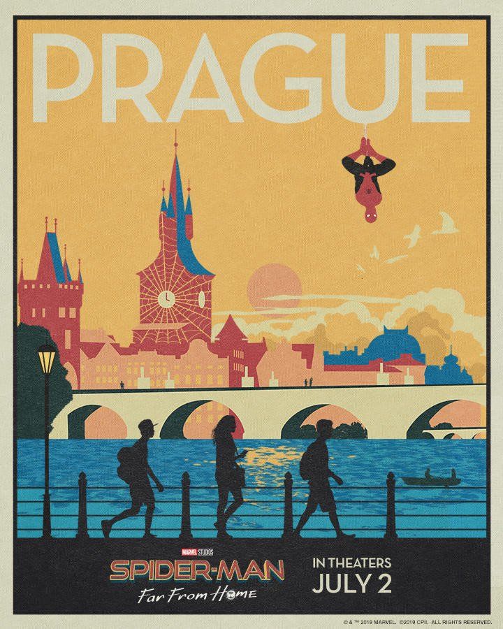 Spider-Man: Far From Home Retro Poster Prague
