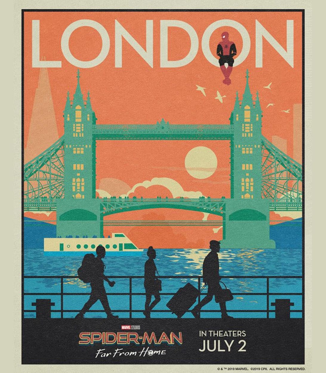 Spider-Man: Far From Home Retro Poster London
