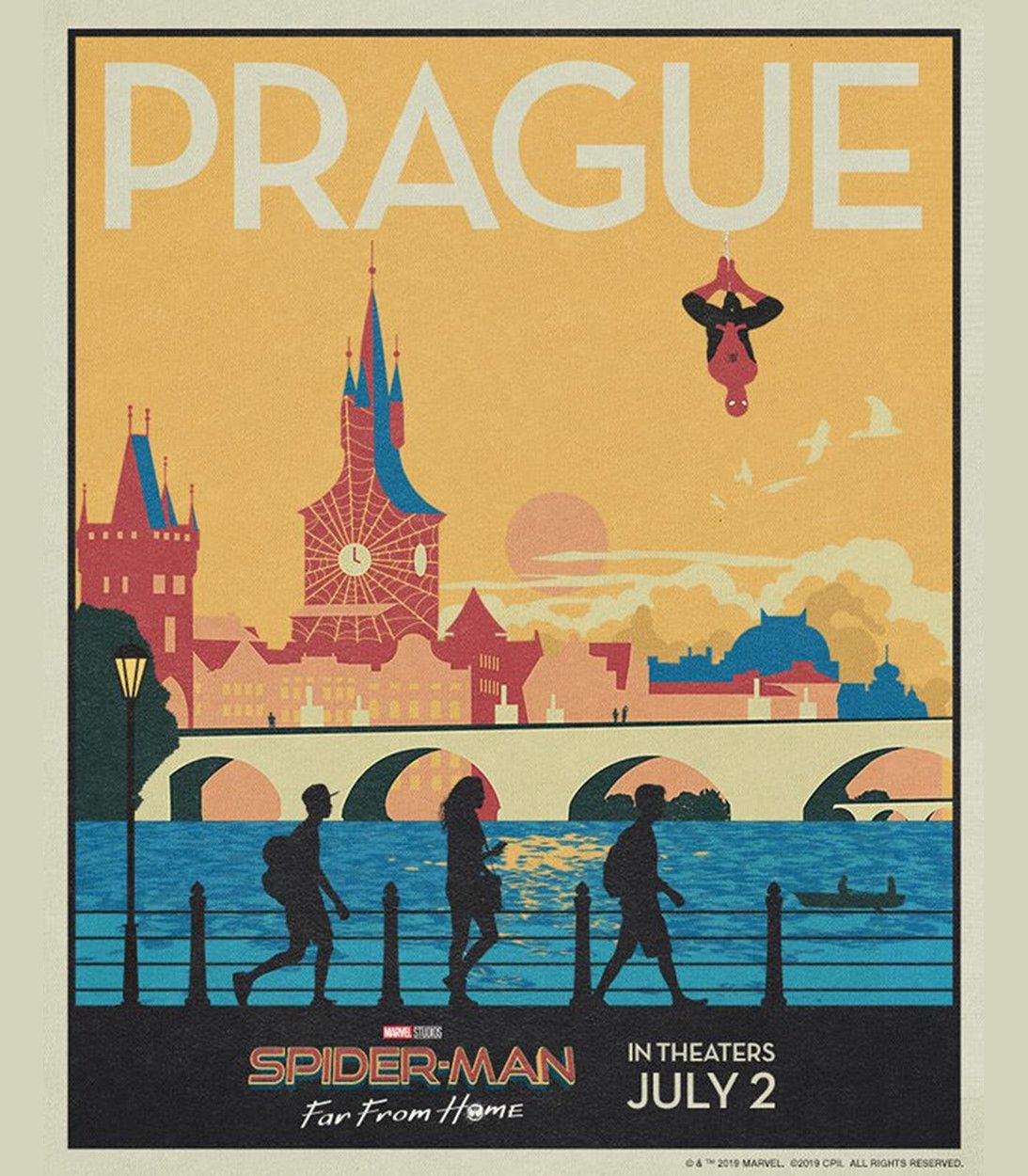 Spider-Man: Far From Home Retro Poster Prague