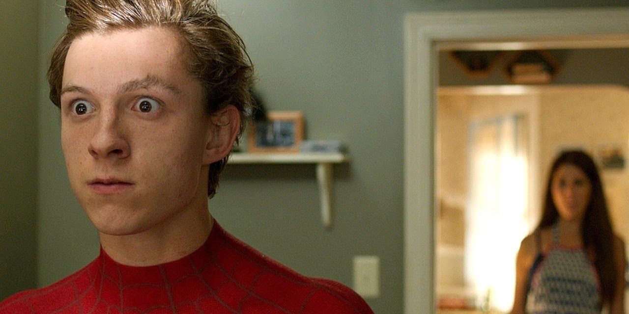 Peter looks scared as Aunt May walks into his room