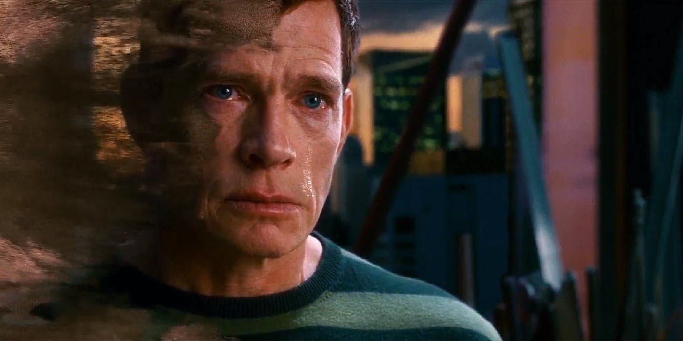 Sandman desintegrates into the wind in Spider-Man 3