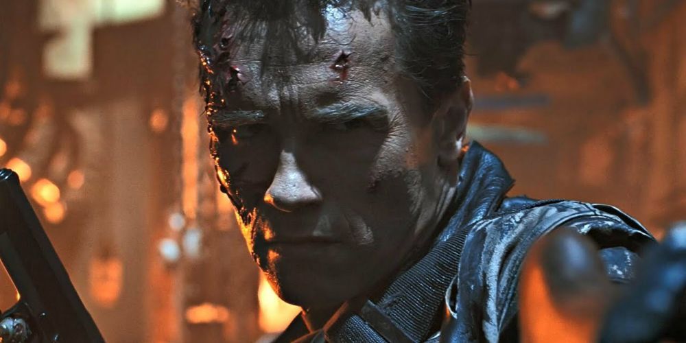 Arnold Schwarzenegger says &quot;Hasta La Vista, baby&quot; in Terminator 2 Judgement Day