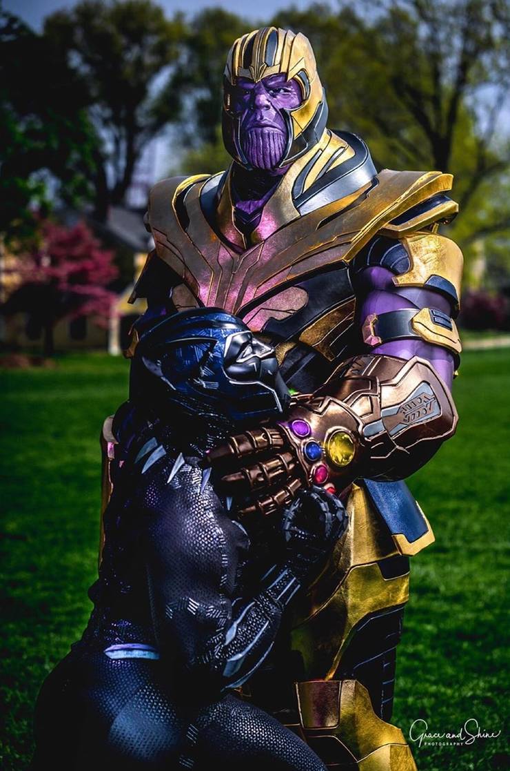 Thanos And Black Panther By Brokephi316 via devianart brokephi316