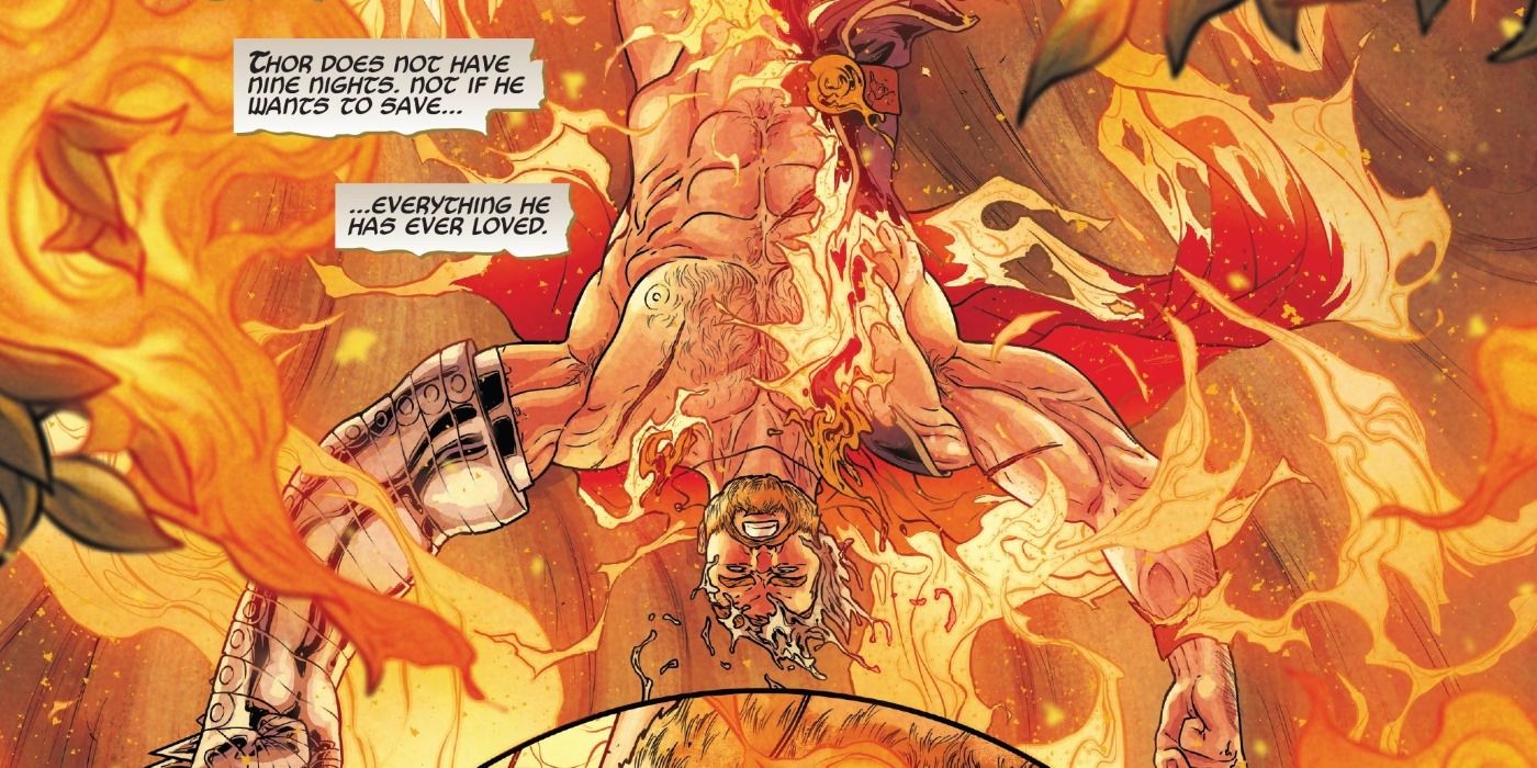 Thor Naked Burning in Comic