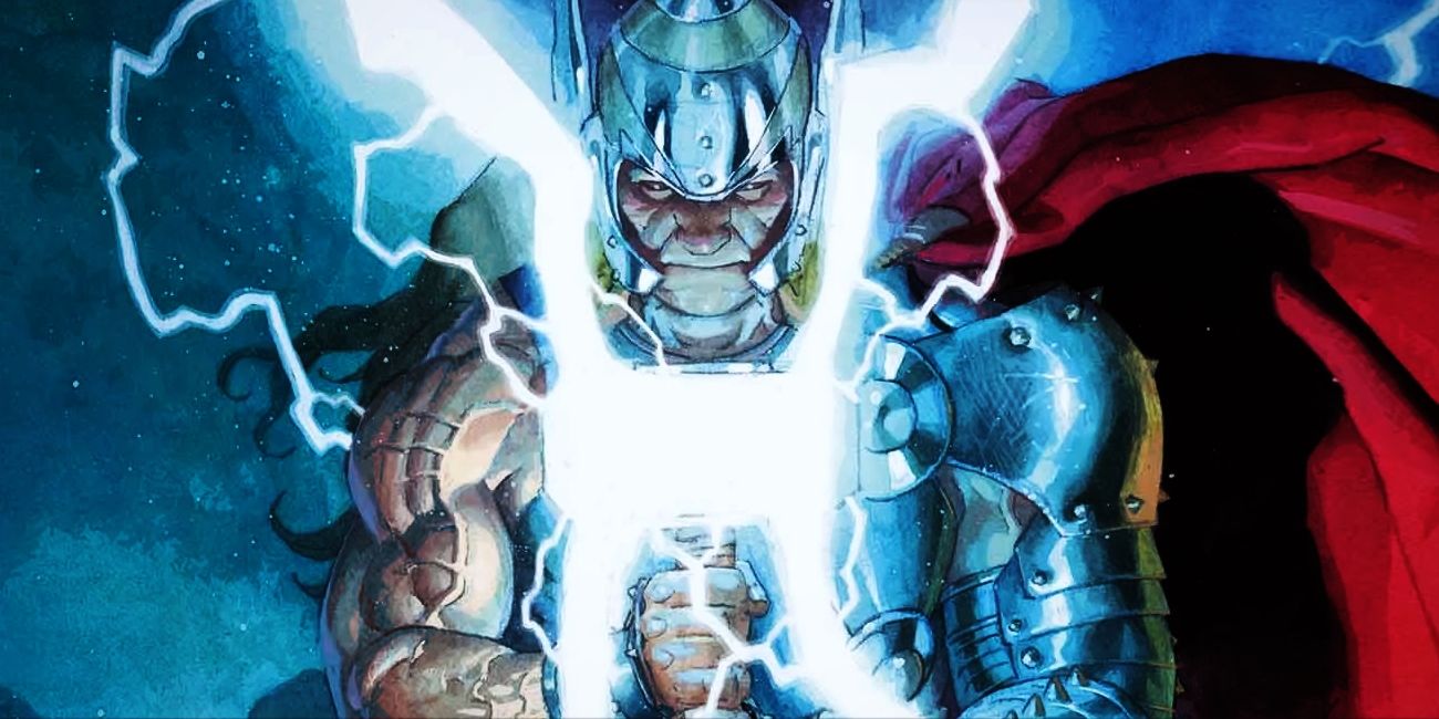 Thor with Mjolnir Glowing Comic
