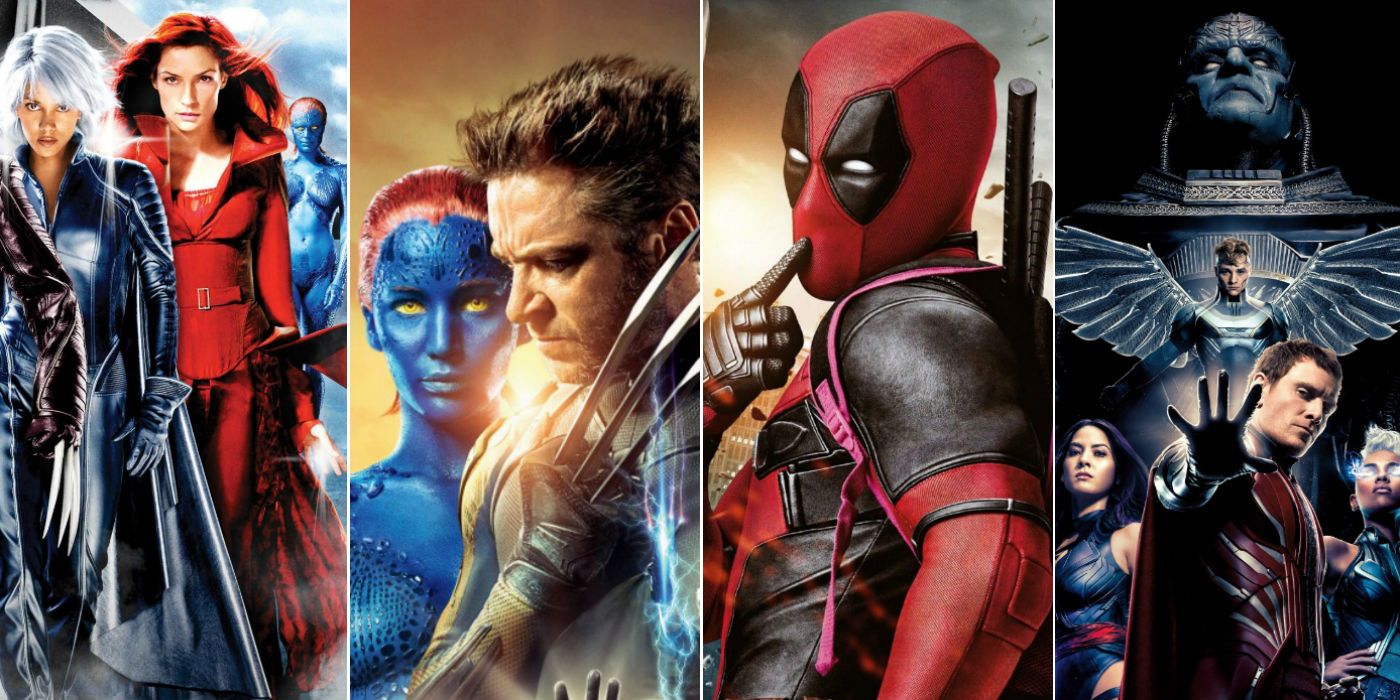 Fox's X-Men Movies side-by-side image, including Storm, Jean Grey, Mystique, Wolverine, Deadpool, Apocalypse, Magneto, and Angel