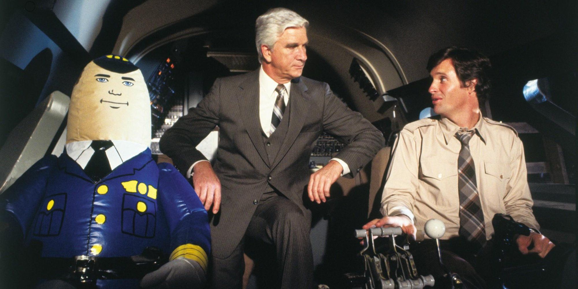 Leslie Nielsen and Robert Hays in Airplane!