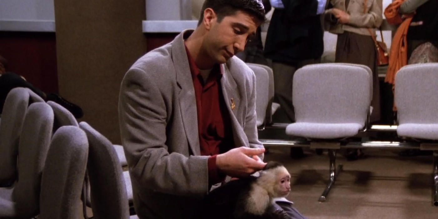 Ross prepares to say goodbye to Marcel in Friends