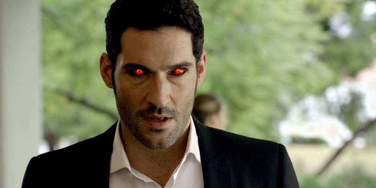 Lucifer using devil eyes during investigation in Lucifer