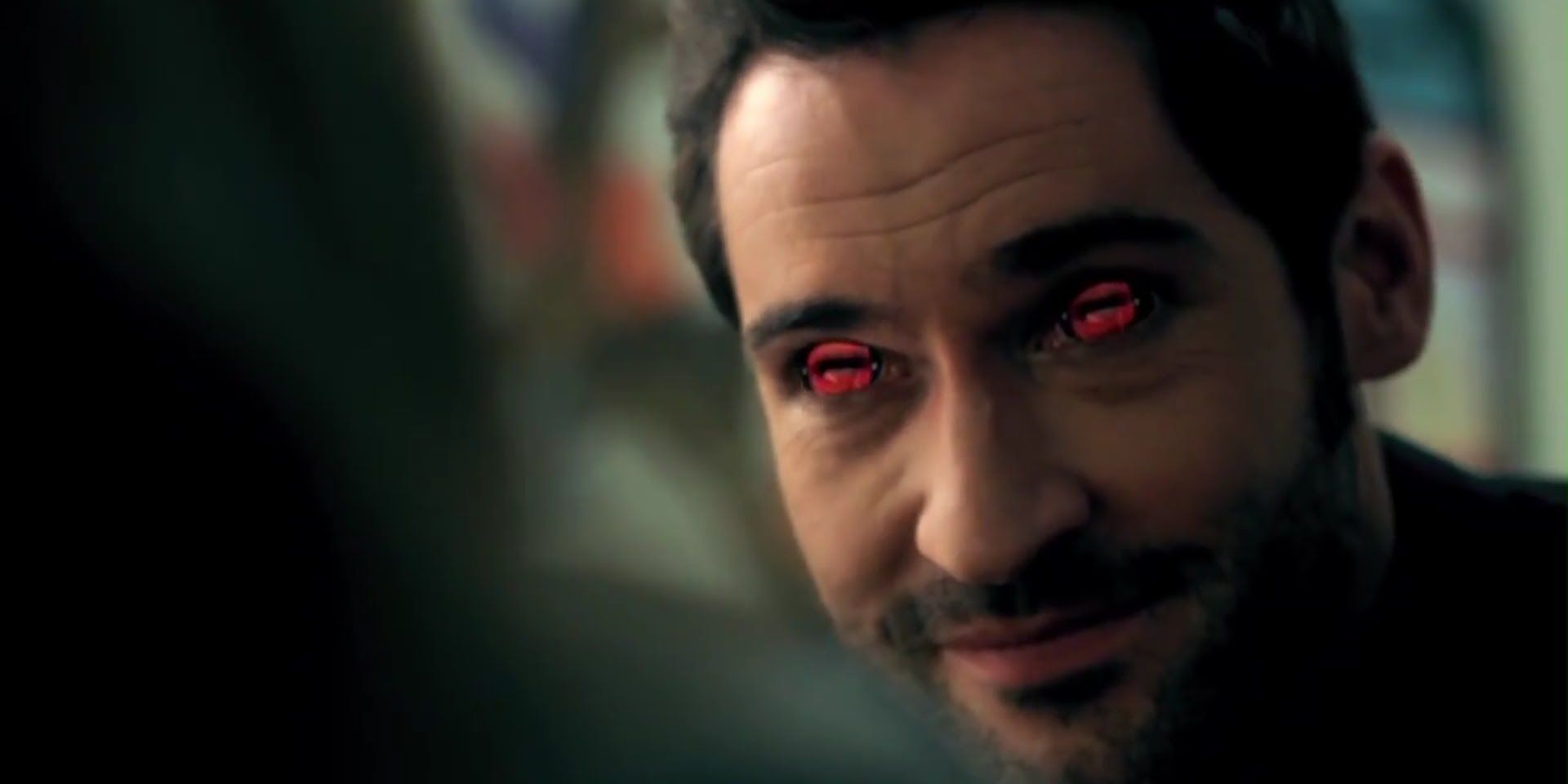 Lucifer staring at bully with devil eyes in Lucifer