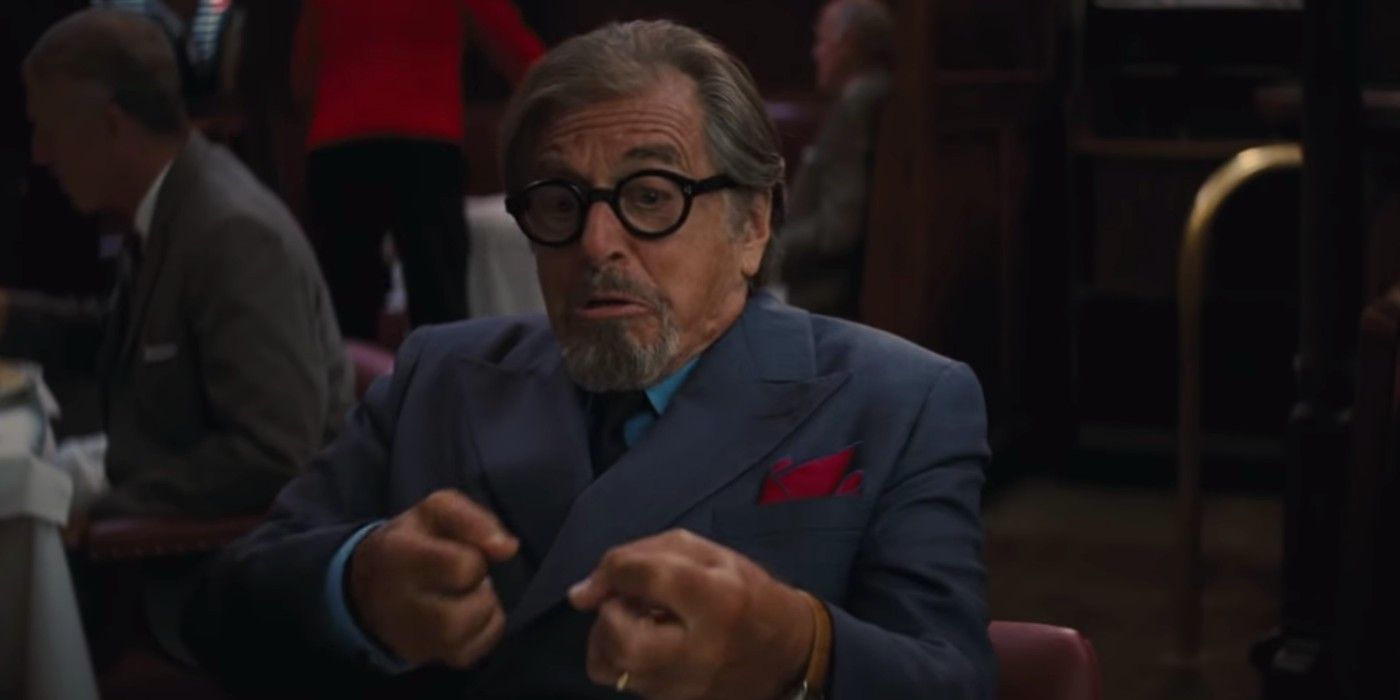 Al Pacino sitting in a restaurant in Once Upon a Time in Hollywood