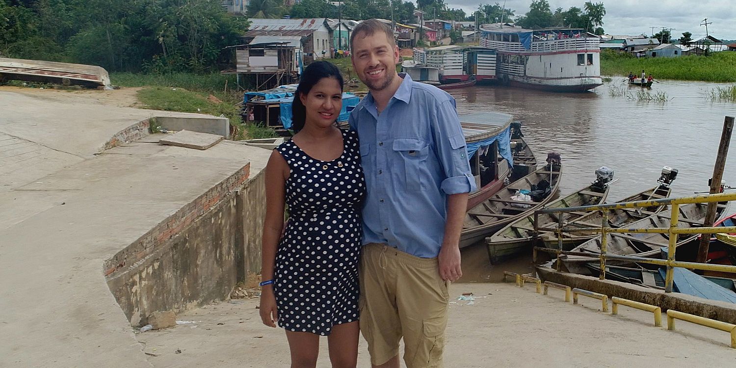 Paul Staehle and Karine Martins from 90 Day Fiancé: The Other Way with many boats in the background